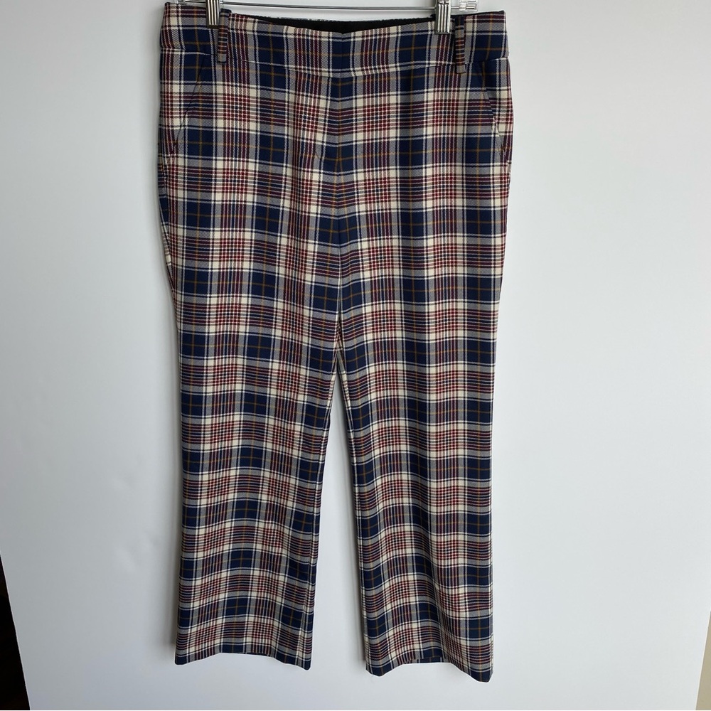 Tory Burch Garrett Straight Leg Plaid Trousers Milano Tartan Plaid Size 4